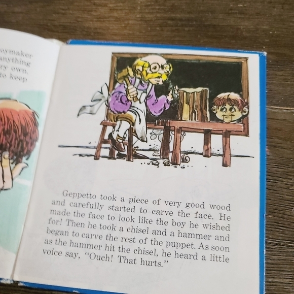 Vintage 70s Pinocchio Children's Picture Book - Picture 4 of 9